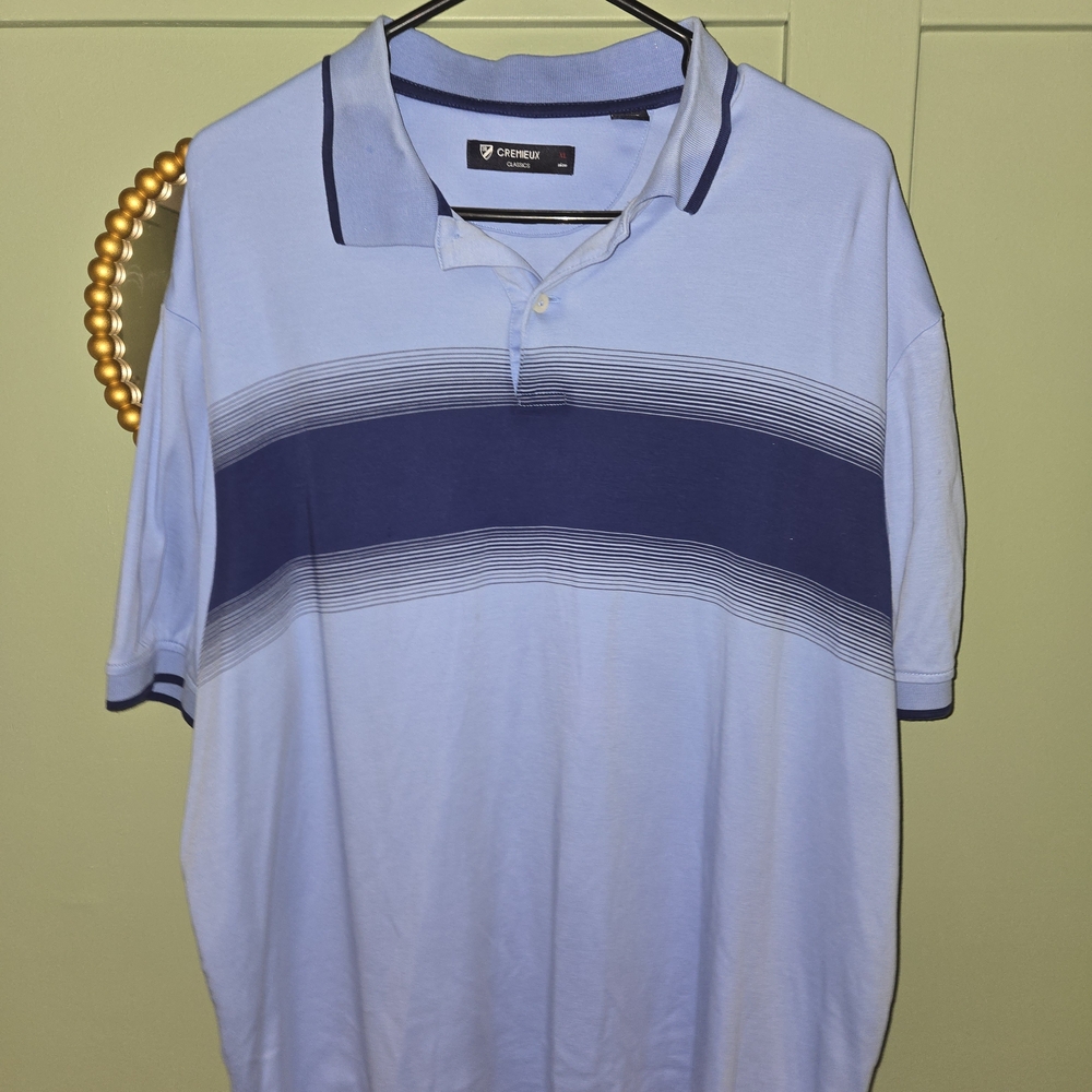 Light Blue Striped Polo Shirt